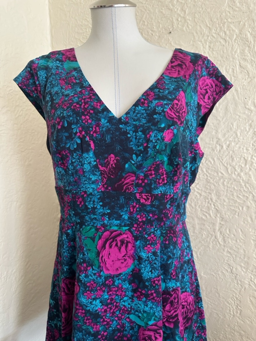 Plenty by Tracy Reese Mareena Dress 12 Blue Purple Floral Stitch Fix NWT - Picture 2 of 10